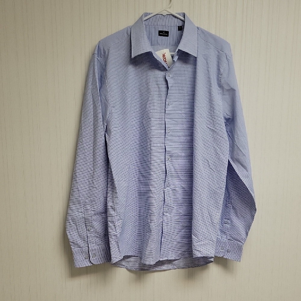 Daniel Hechter Paris Long Sleeve Blue White Shirt XL. New office business